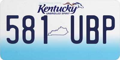 KY license plate 581UBP