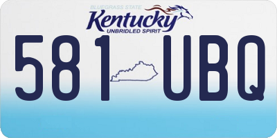 KY license plate 581UBQ