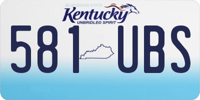 KY license plate 581UBS