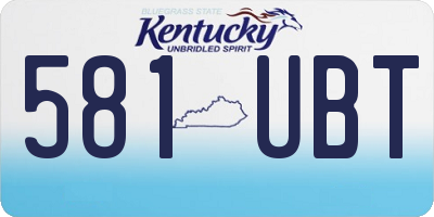 KY license plate 581UBT