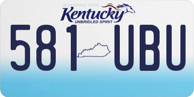 KY license plate 581UBU