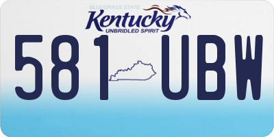 KY license plate 581UBW