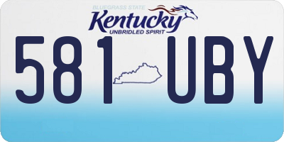 KY license plate 581UBY