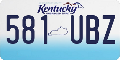 KY license plate 581UBZ