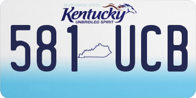 KY license plate 581UCB