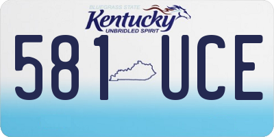 KY license plate 581UCE