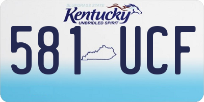 KY license plate 581UCF