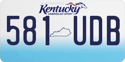 KY license plate 581UDB