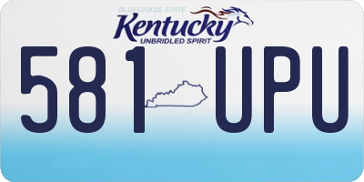 KY license plate 581UPU