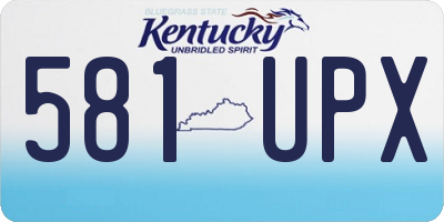 KY license plate 581UPX