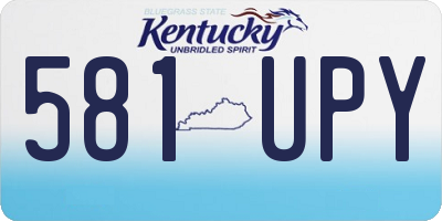 KY license plate 581UPY