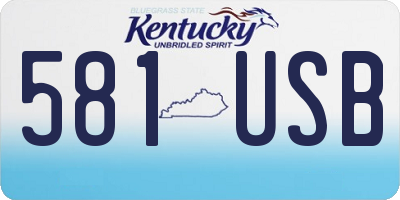 KY license plate 581USB