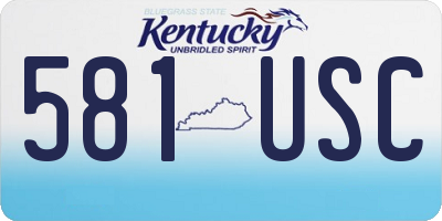 KY license plate 581USC