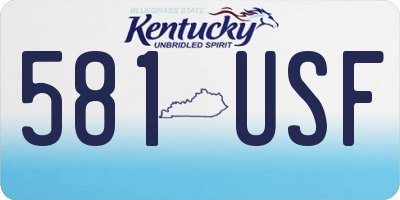 KY license plate 581USF