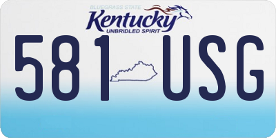 KY license plate 581USG