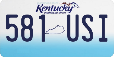 KY license plate 581USI