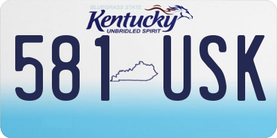 KY license plate 581USK