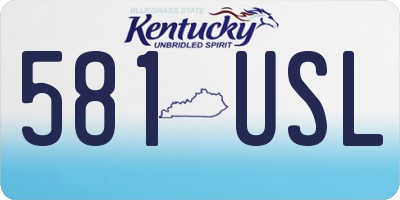 KY license plate 581USL
