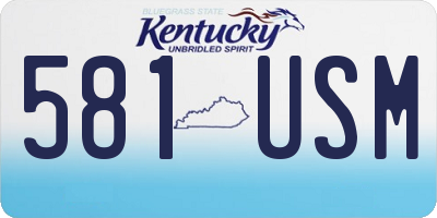 KY license plate 581USM