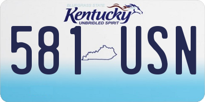 KY license plate 581USN