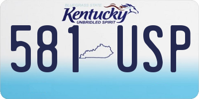 KY license plate 581USP