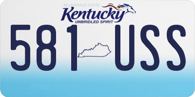 KY license plate 581USS