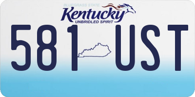 KY license plate 581UST