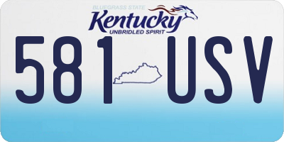 KY license plate 581USV