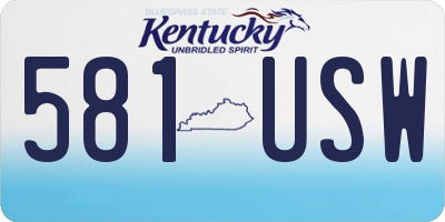 KY license plate 581USW