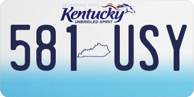 KY license plate 581USY