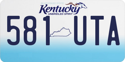 KY license plate 581UTA