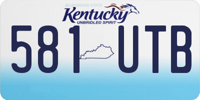 KY license plate 581UTB