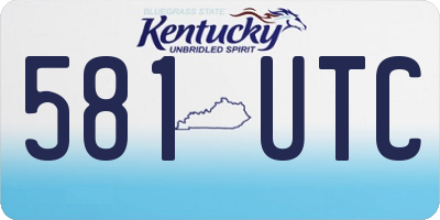 KY license plate 581UTC