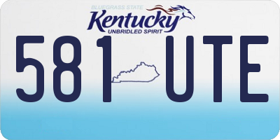 KY license plate 581UTE