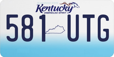 KY license plate 581UTG