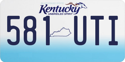 KY license plate 581UTI