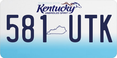 KY license plate 581UTK