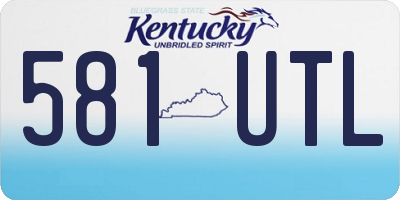 KY license plate 581UTL