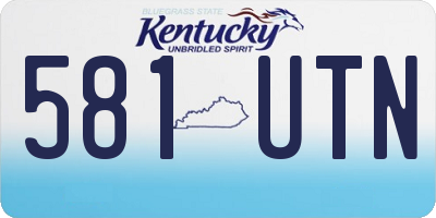 KY license plate 581UTN