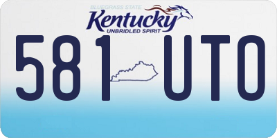 KY license plate 581UTO