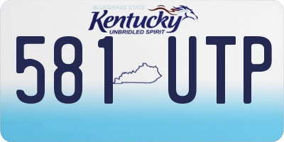 KY license plate 581UTP