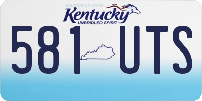 KY license plate 581UTS