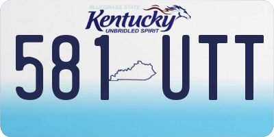 KY license plate 581UTT