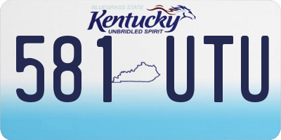 KY license plate 581UTU