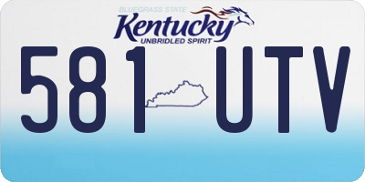 KY license plate 581UTV