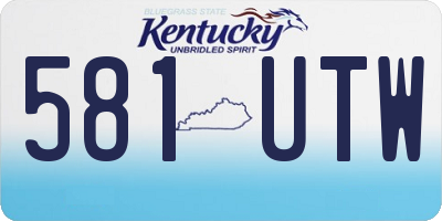 KY license plate 581UTW