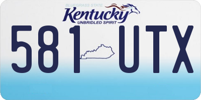 KY license plate 581UTX