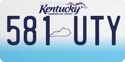 KY license plate 581UTY