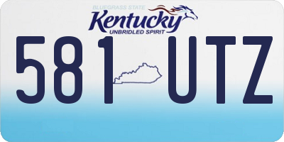 KY license plate 581UTZ