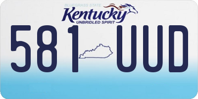 KY license plate 581UUD